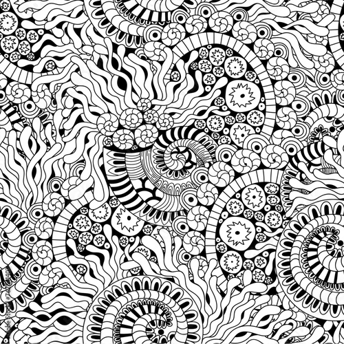 Hand draw seamless pattern floral elements. Arabic, oriental, indian motiv. Hand draw vector illustration