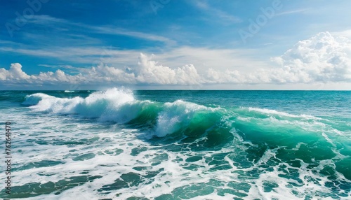 sea water with white wave for background