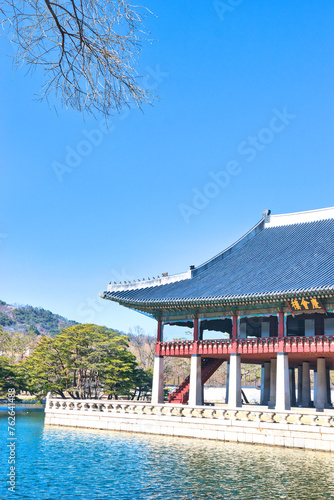 Seoul   South Korea - March 01 2024   Winter at Gyeongbokgung Palace best landmark in Seoul South Korea