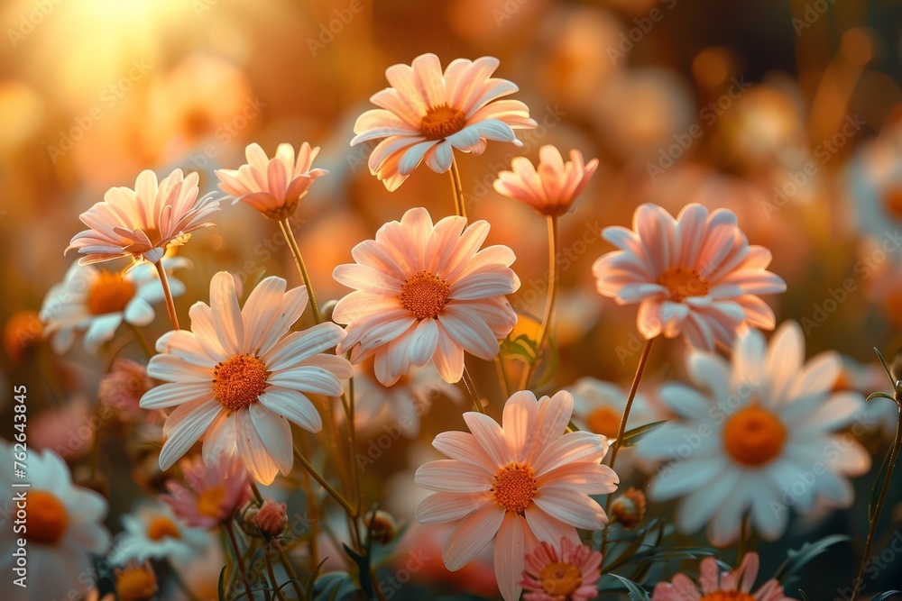 Field of Daisies Bathed in Golden Sunset Light
Field of Daisies Bathed in Golden Sunset Light