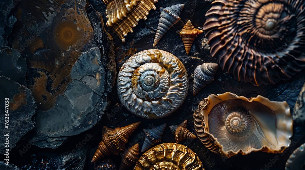 fossils shells background.