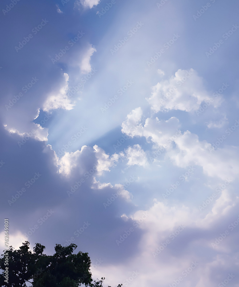 Blue Sky with Sun rays