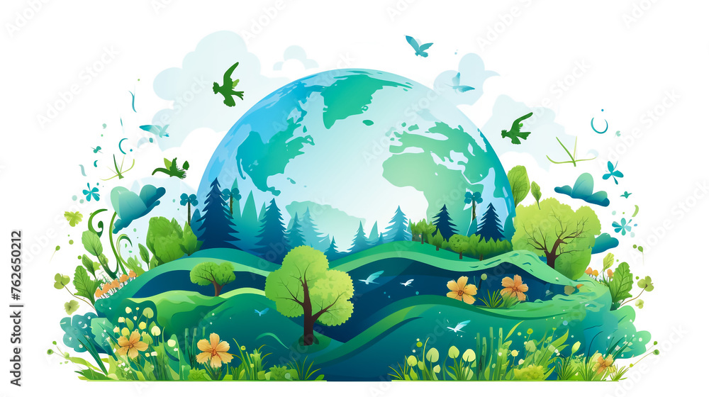 Ecology concept. World environment day. Vector illustration in flat style
