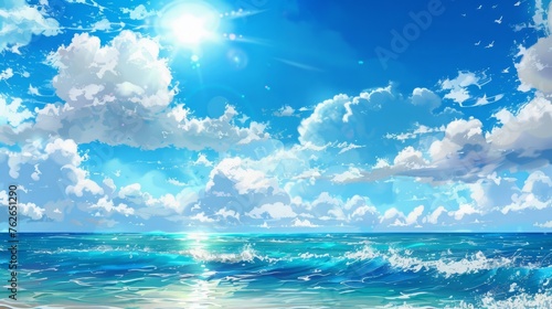 sky and sea background.