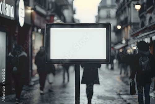 Digital Signboard Mockup: Modern Black and White Advertisement Design. Concept Advertisement Design, Mockup, Digital Signboard, Black and White, Modern,