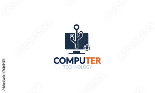 Technology Computer Creative Concept Logo Design Template
