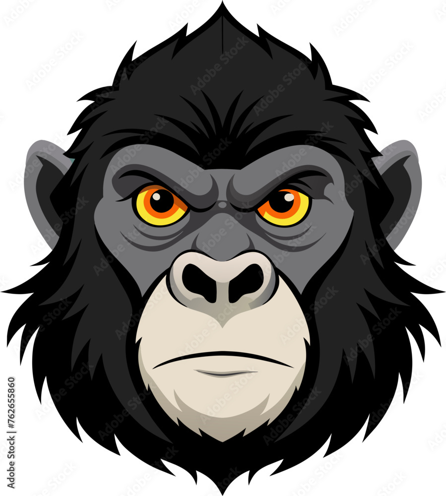 Roar with Authority: Intense 3D Gorilla Face Vector Icon - Perfect for Evoking Strength and Dominance in Your Logo and Graphic Designs