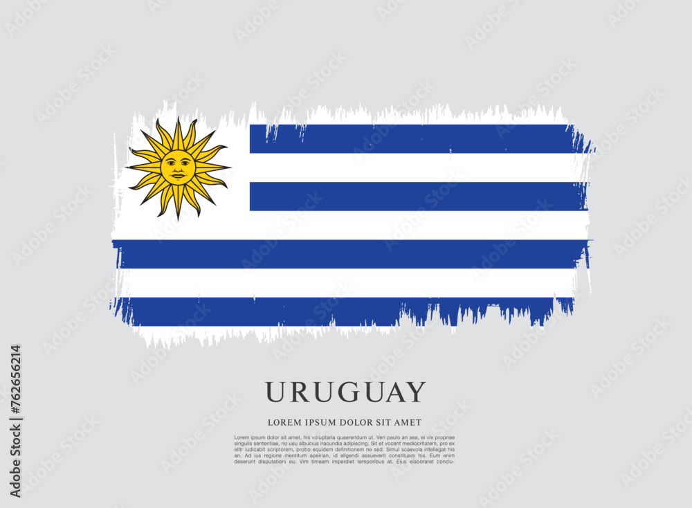 Fototapeta premium Flag of Uruguay vector illustration
