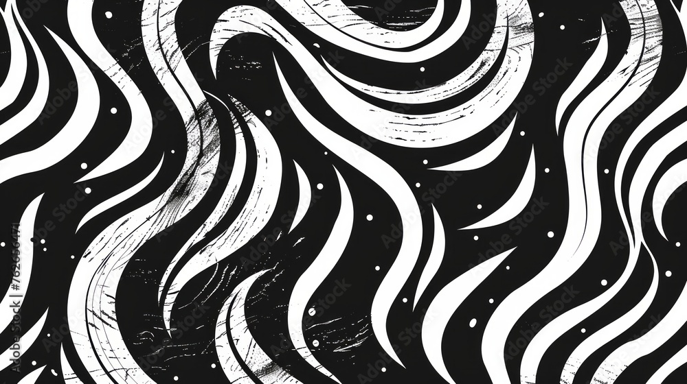 Obraz premium A black and white image of a wavy line with a white background