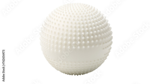 White ball delicately resting on a smooth white surface