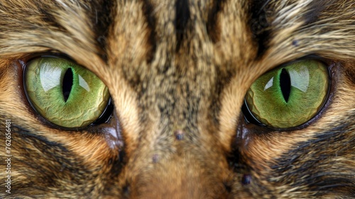 Intense gaze close up of cat s face revealing expressive eyes pets and lifestyle