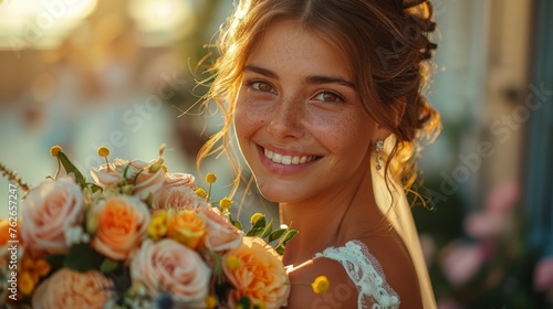 Photo of a woman in wedding