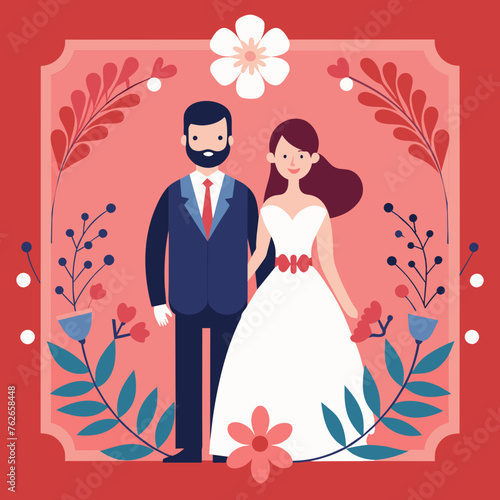 Wedding Card Invitation Elements Vector Illustration