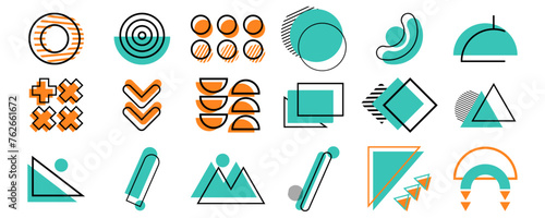 Modern geometric shapes ,memphis design.geoemtric elements set,geometric shapes set,for web,poster,bilboard ,brochure