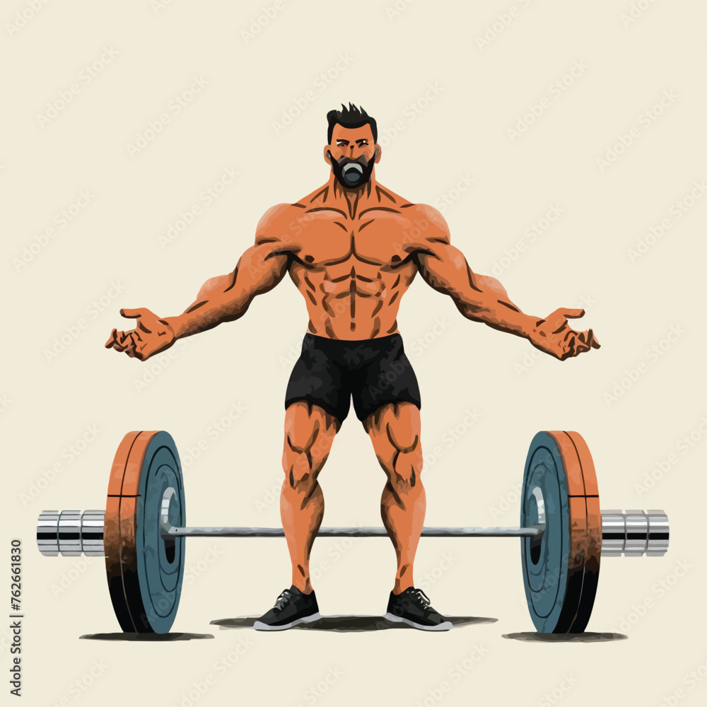 red white black modern style minimalist lines of a strong muscle pose strong body builder anatomy man at gym with bundle Doing exercises in all body positions using different gym equipment red white black modern style minimalist lines of a strong muscle pose strong body builder anatomy man at gym with bundle Doing exercises in all body positions using different gym equipment