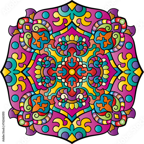 Mandala. Ethnic round ornament for Henna, tattoos, decorations.
Vector illustration.