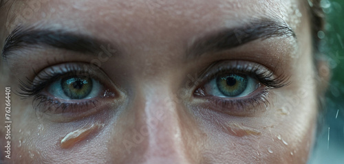 Close-up face and eyes, sta...
