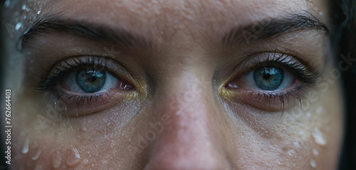 Close-up face and eyes, sta...