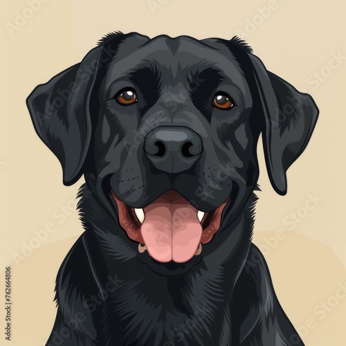 black labrador retriever digital illustration / drawing