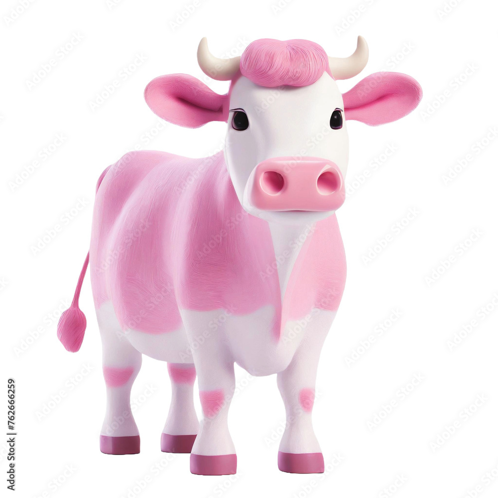 pink 3d cute cow isolated pink 3d cute cow isolated