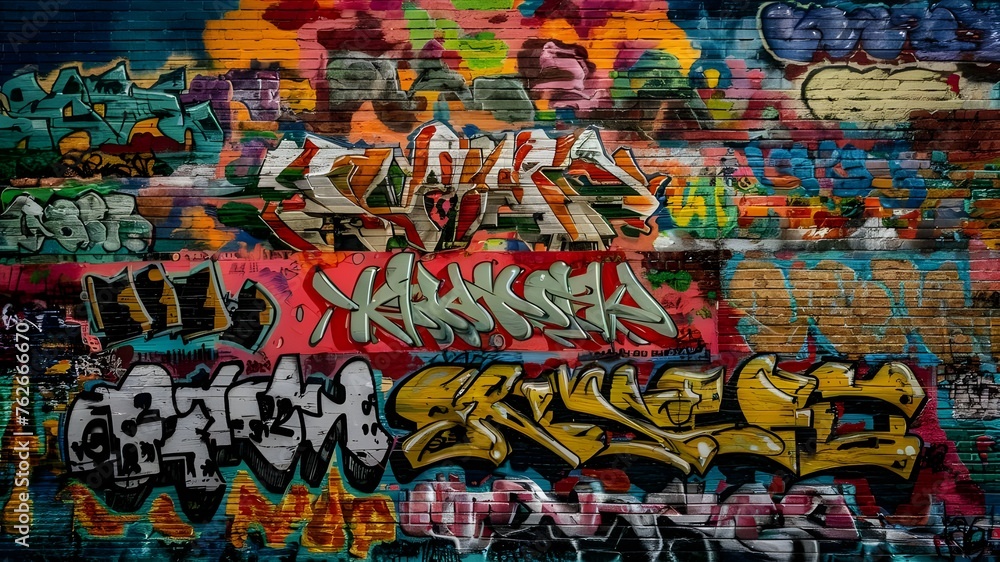 Urban Art: Graffiti Brick Wall
