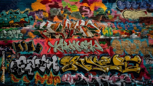 Urban Art  Graffiti Brick Wall