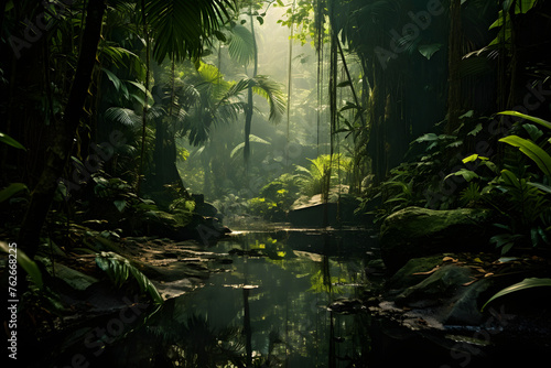 Jungle photo, green jungle, deep jungle, plants in the jungle © MrJeans