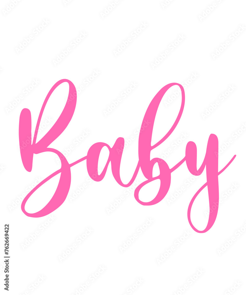 Baby typography design on plain white transparent isolated background for card, shirt, hoodie, sweatshirt, apparel, tag, mug, icon, poster or badge