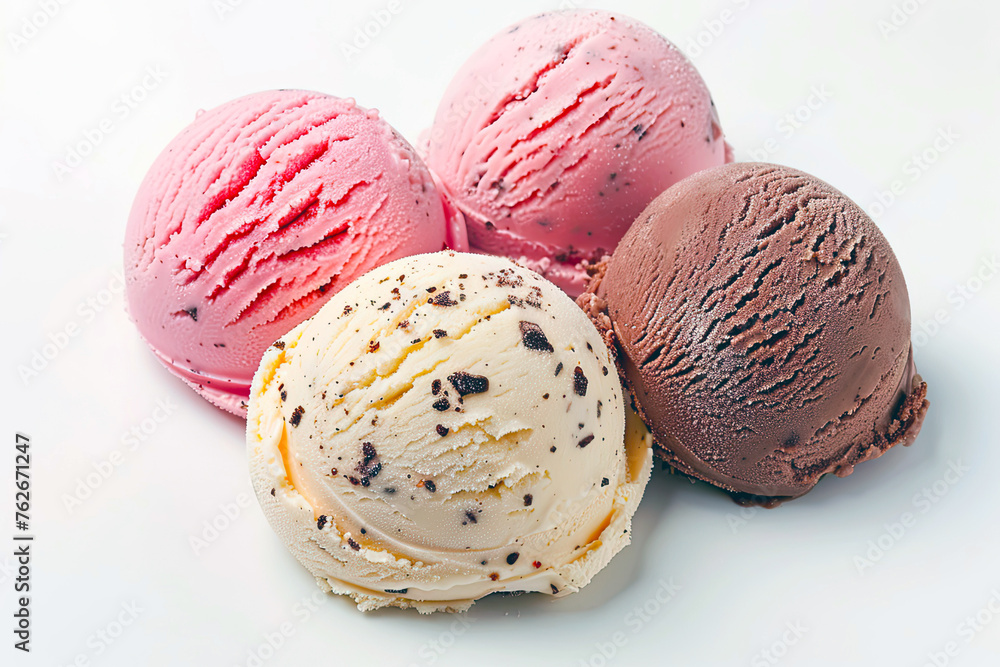 Ice cream with chocolate on a white background Ice cream with chocolate on a white background