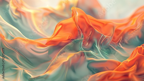 Crimson and Violet Tides - Surreal Waves in Fiery Glow