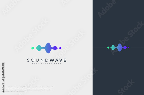 Music sound waves symbols. Audio icon, voice equalizer pulse element idea. Modern creative logo vector template.