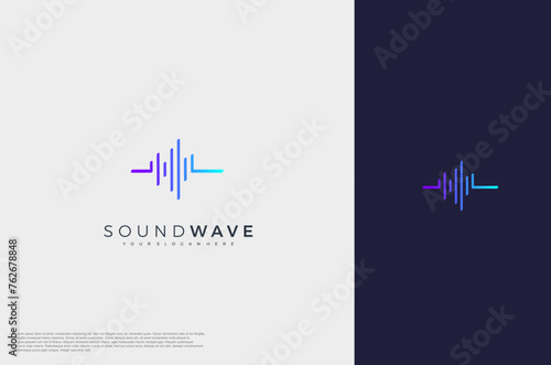 Music sound waves symbols. Audio icon, voice equalizer pulse element idea. Modern creative logo vector template.