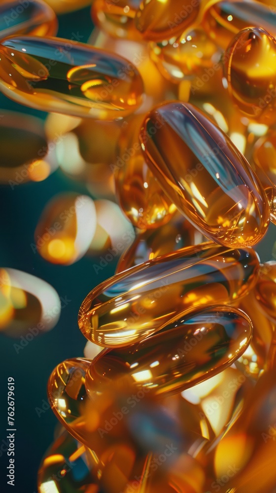 Omega 3 capsules.