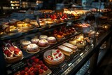 Luxurious Dessert Selection in Patisserie Display Case