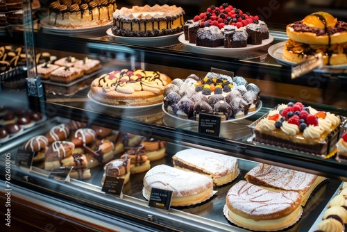 Inviting Patisserie Display Case, Elevated Angle View