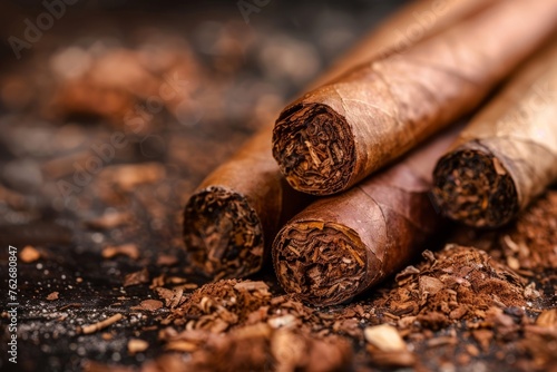 Premium Hand-Rolled Cigars, Textured Tobacco Detail