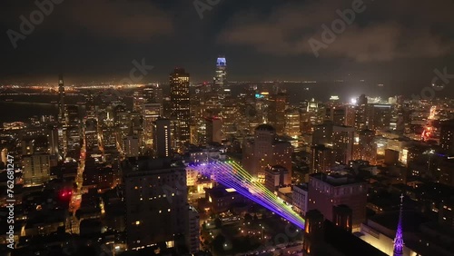 Wallpaper Mural Aerial video of the city of San Francisco at night. USA Torontodigital.ca