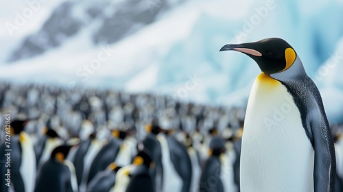Penguin Colony in Antarctic Wilderness