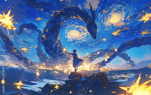 Anime Rendition: Van Gogh's Starry Night
