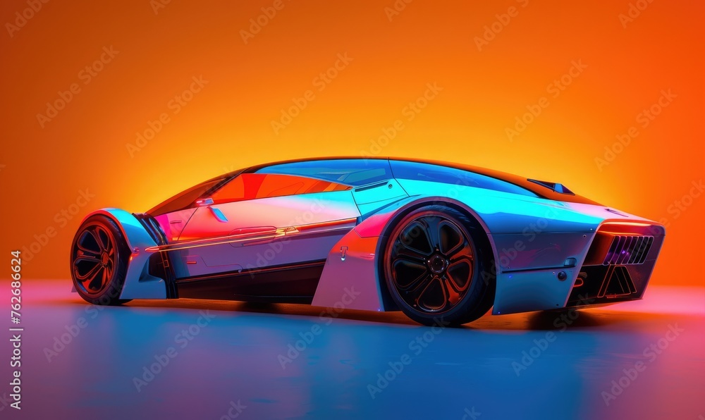 A modern futuristic car, gradient background