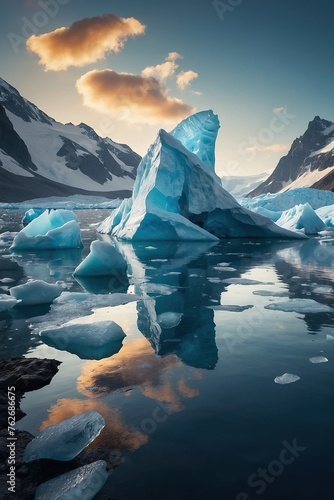 Melting icebergs and glaciers due to climate change © Sahaidachnyi Roman