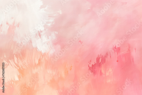 An abstract painting in soft hues with a blend of pink and peach brush strokes creating a tranquil backdrop.