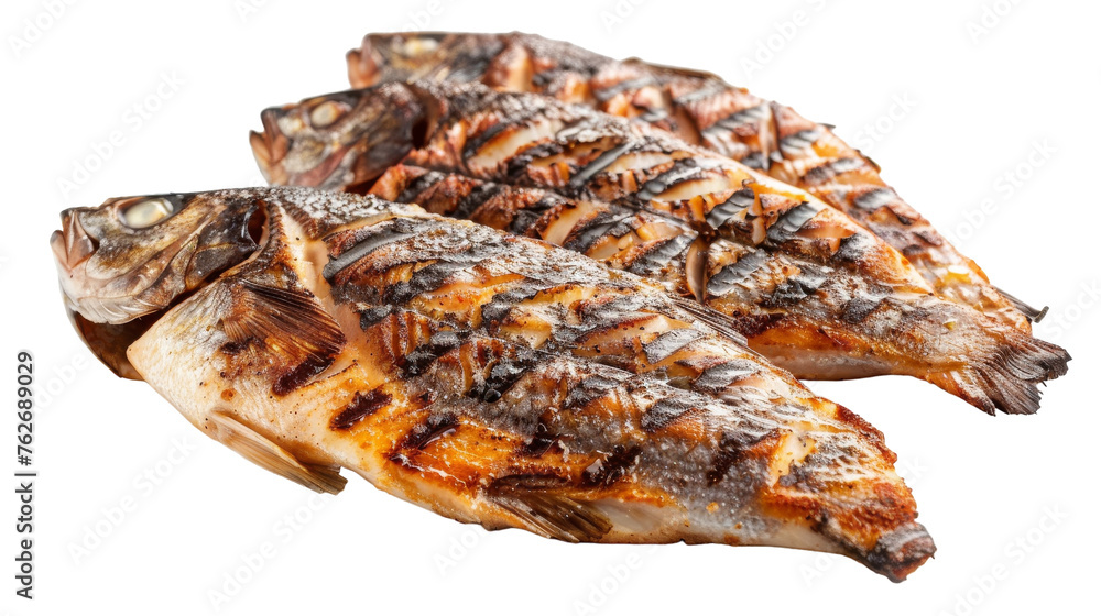 Delicious Attieke with Grilled Fish Isolated on Transparent Background