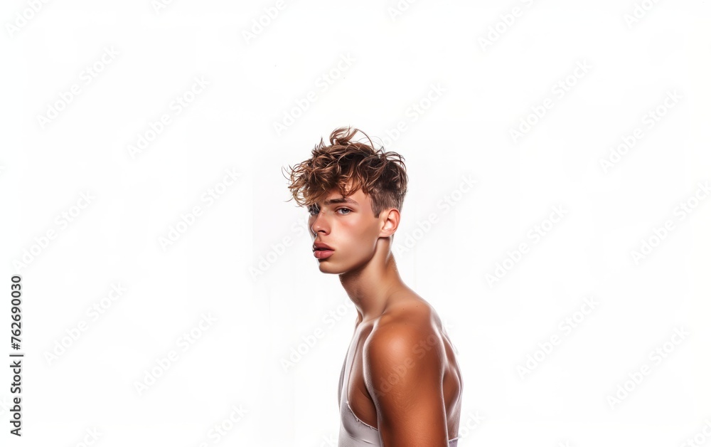 Modern Masculinity: Stylish Portrait of a Man with Trendy Haircut Modern Masculinity: Stylish Portrait of a Man with Trendy Haircut