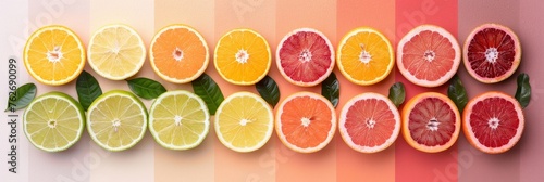 Vibrant citrus fruit mix  a colorful palette of assorted citrus fruits for a refreshing display