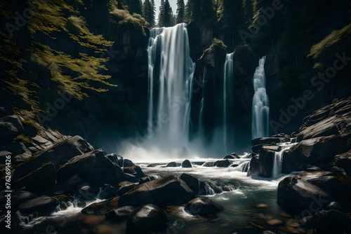 waterfall in the mountains