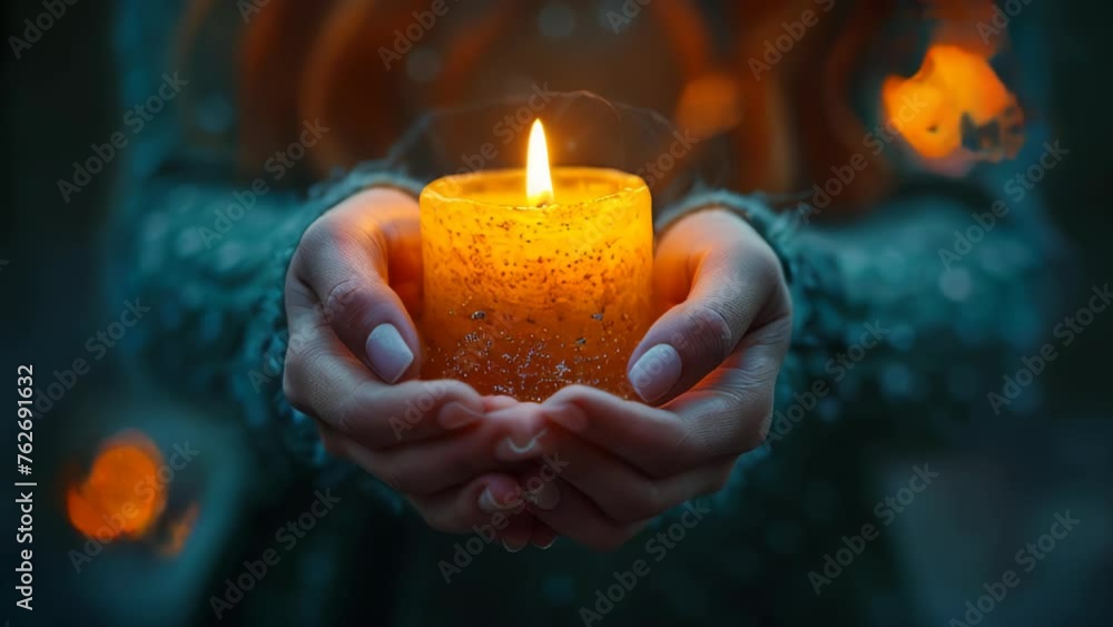Warm Candlelight Held in Hands Warm Candlelight Held in Hands