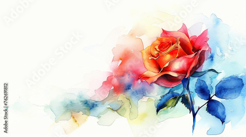 concept of Belonging Inclusion Diversity Equity DEIB or lgbtq, multicolor watercolor paint flower on white background, cards, banners,posters, copy space for text 