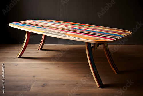 Fruniture made from recycled skateboards, skateboard furniture photo