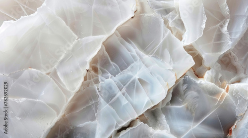 Macro shot revealing the delicate, translucent layers and textures of a quartz crystal photo
